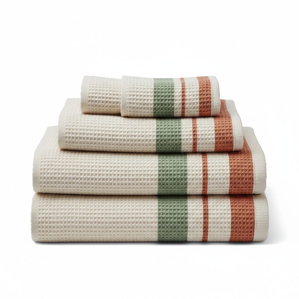 Farmhouse Cotton Waffle Towel Set full product shot