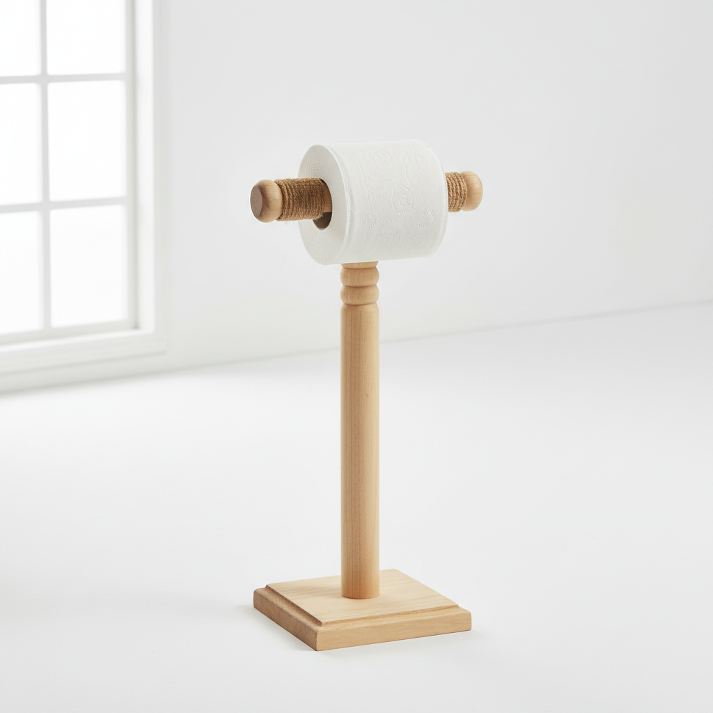 Farmhouse Wooden Toilet Paper Holder full product shot
