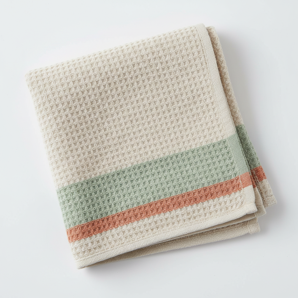 Farmhouse Cotton Waffle Towel texture close up